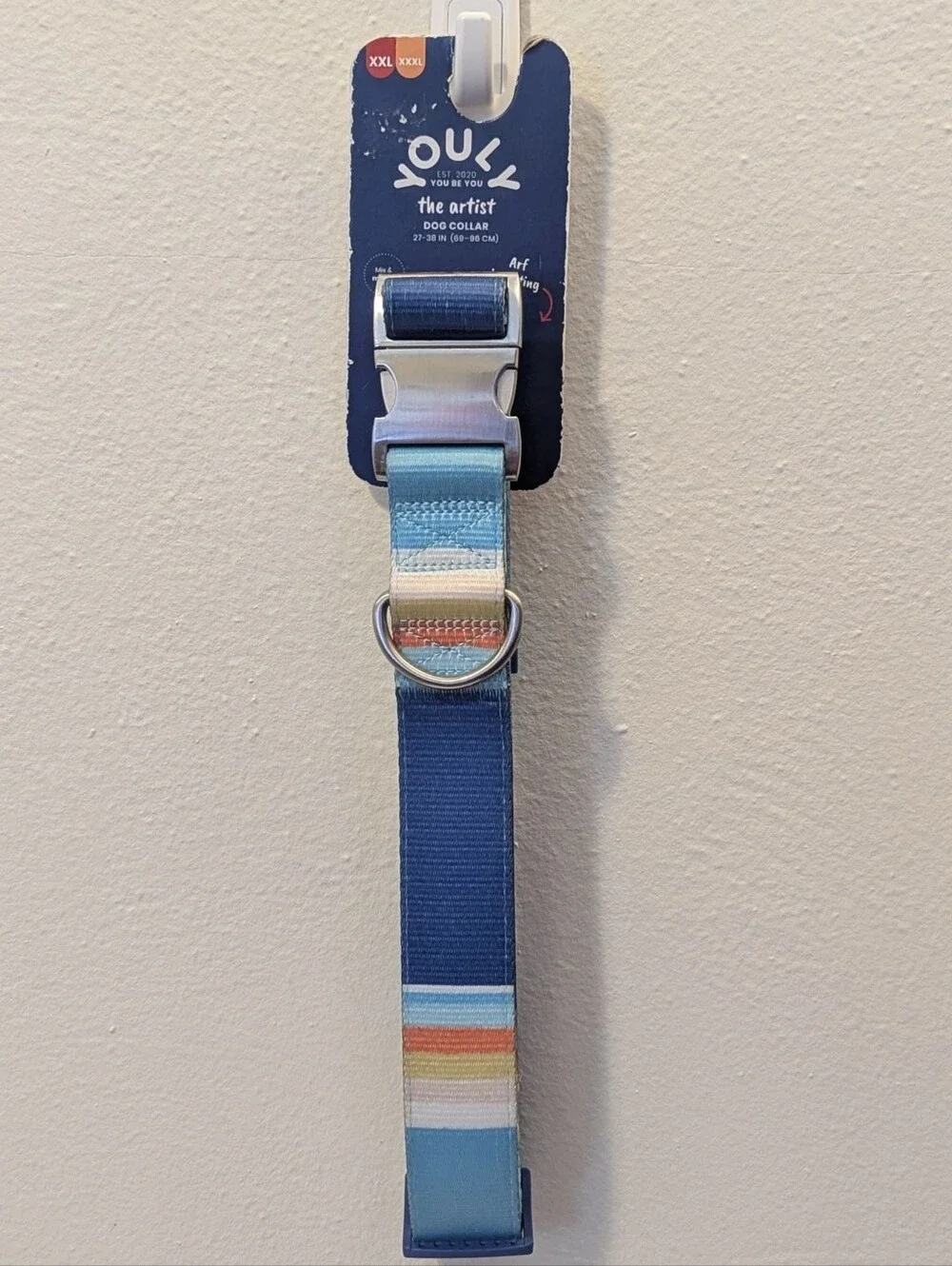 Youly The Artist Dog Collar in Blue and Multi